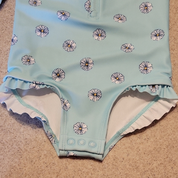 Carter's Light Blue Floral Kids Rashguard Size 18 Months - Picture 5 of 6